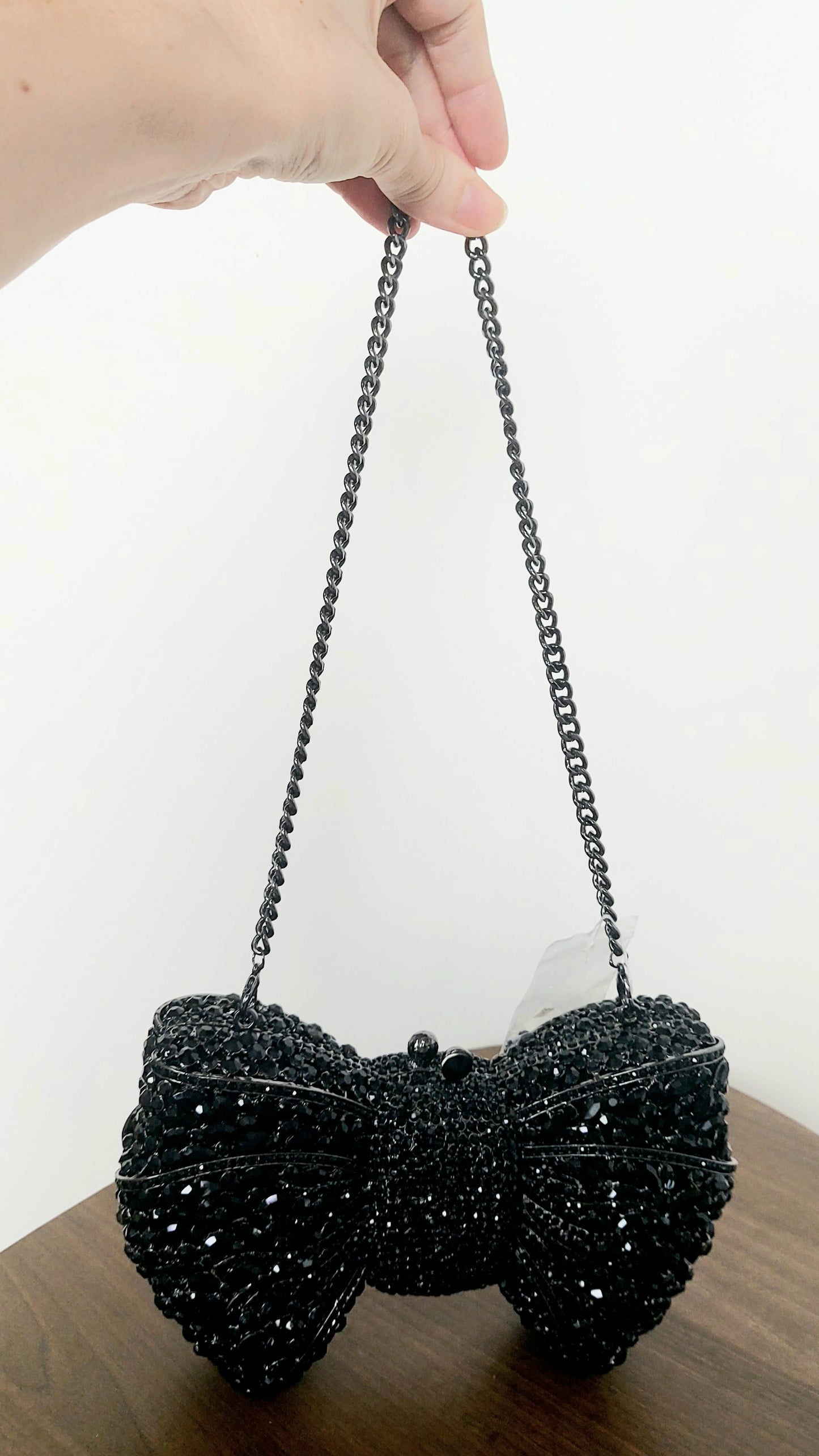 Black bow jewel bag