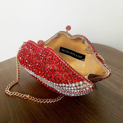 Red lips jewel bag