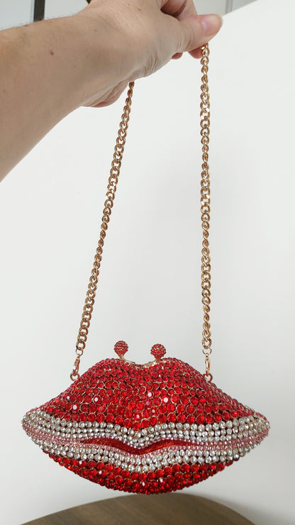 Red lips jewel bag