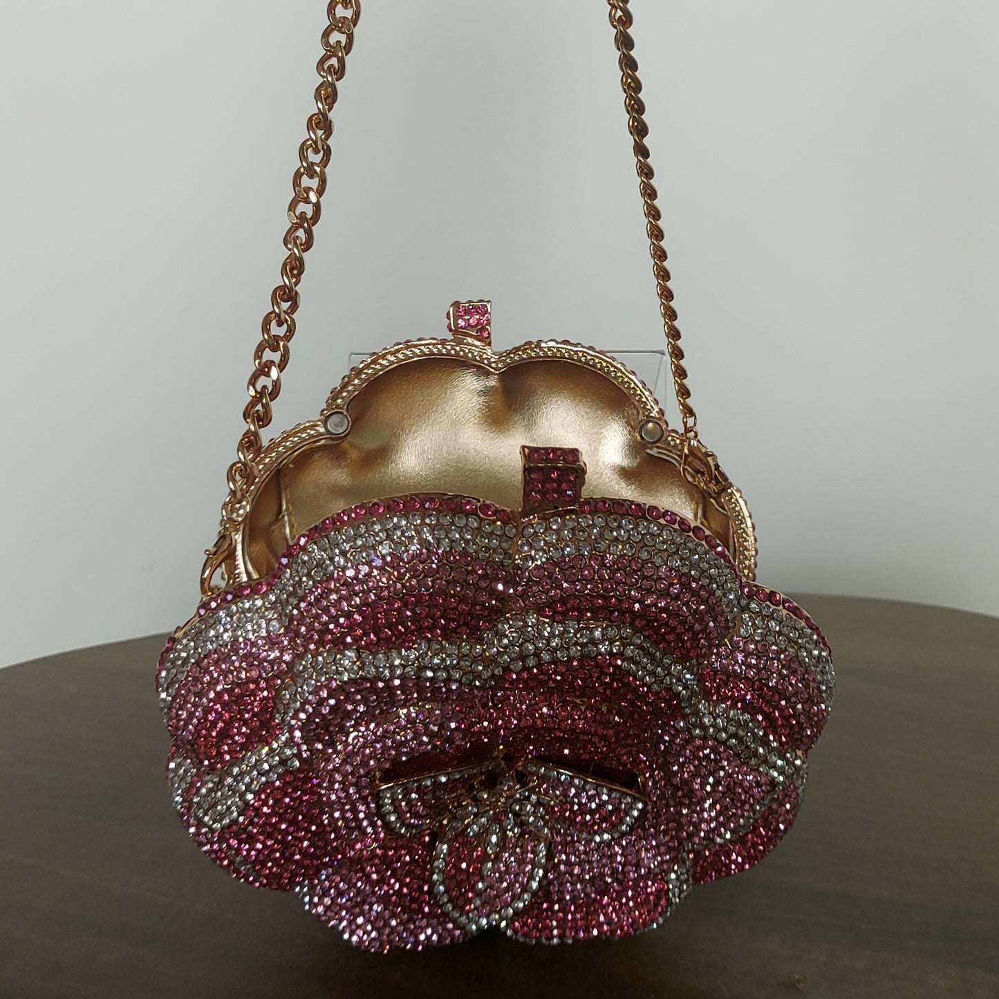 Pink flower jewel bag