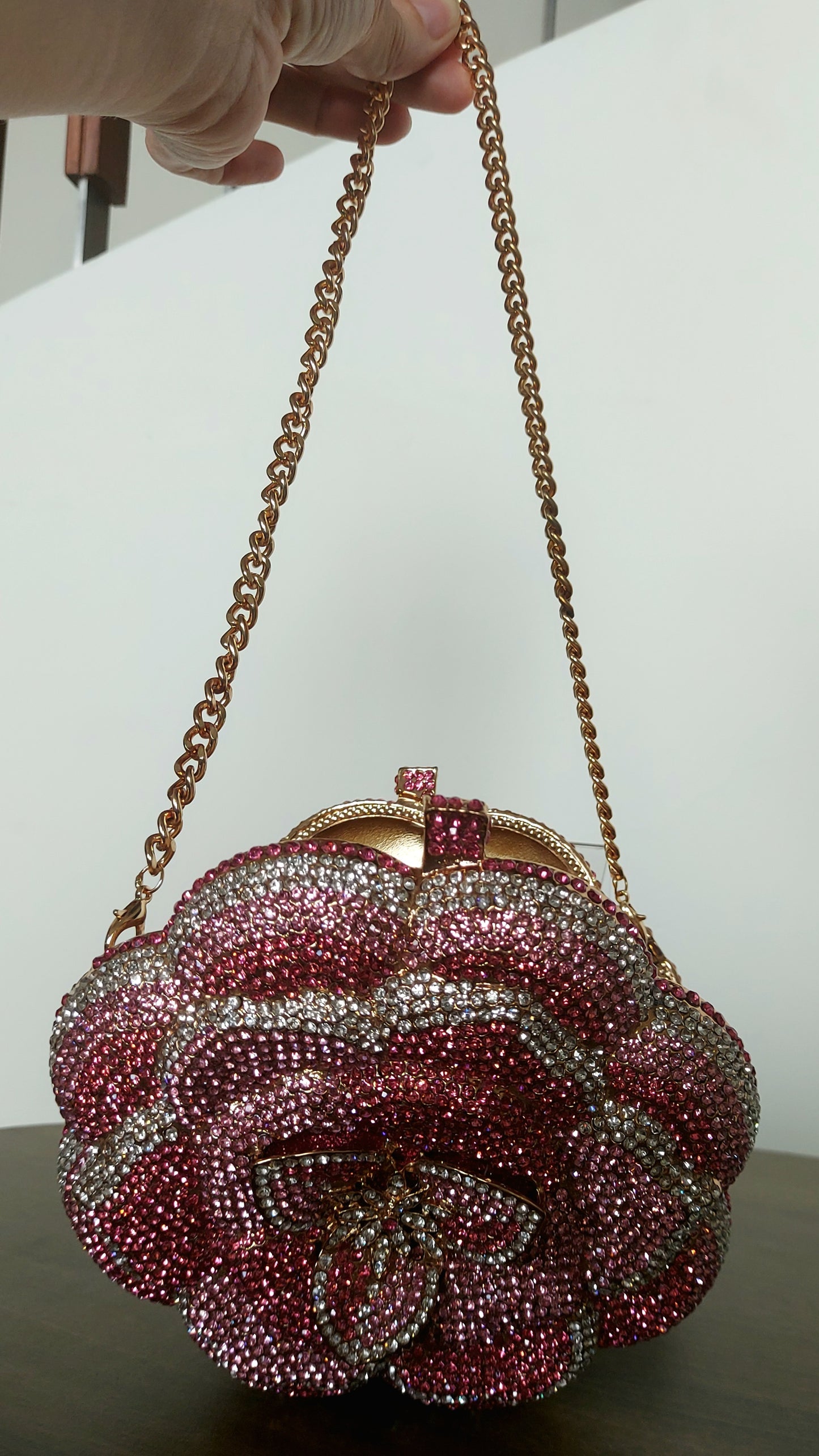 Pink flower jewel bag