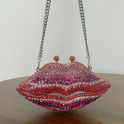 Pink lips jewel bag