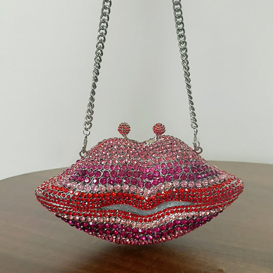 Pink lips jewel bag