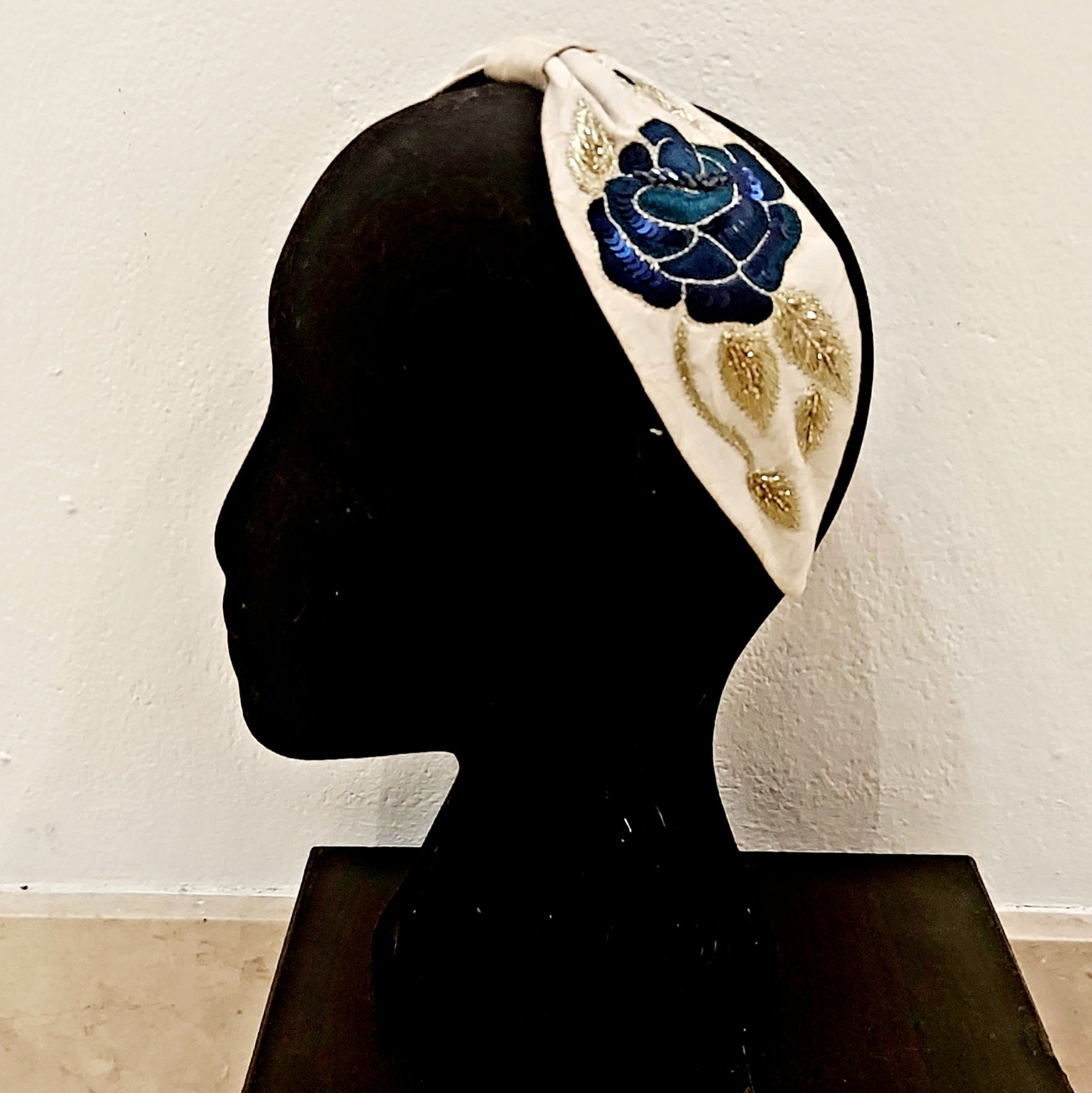 Blue Rose Headband