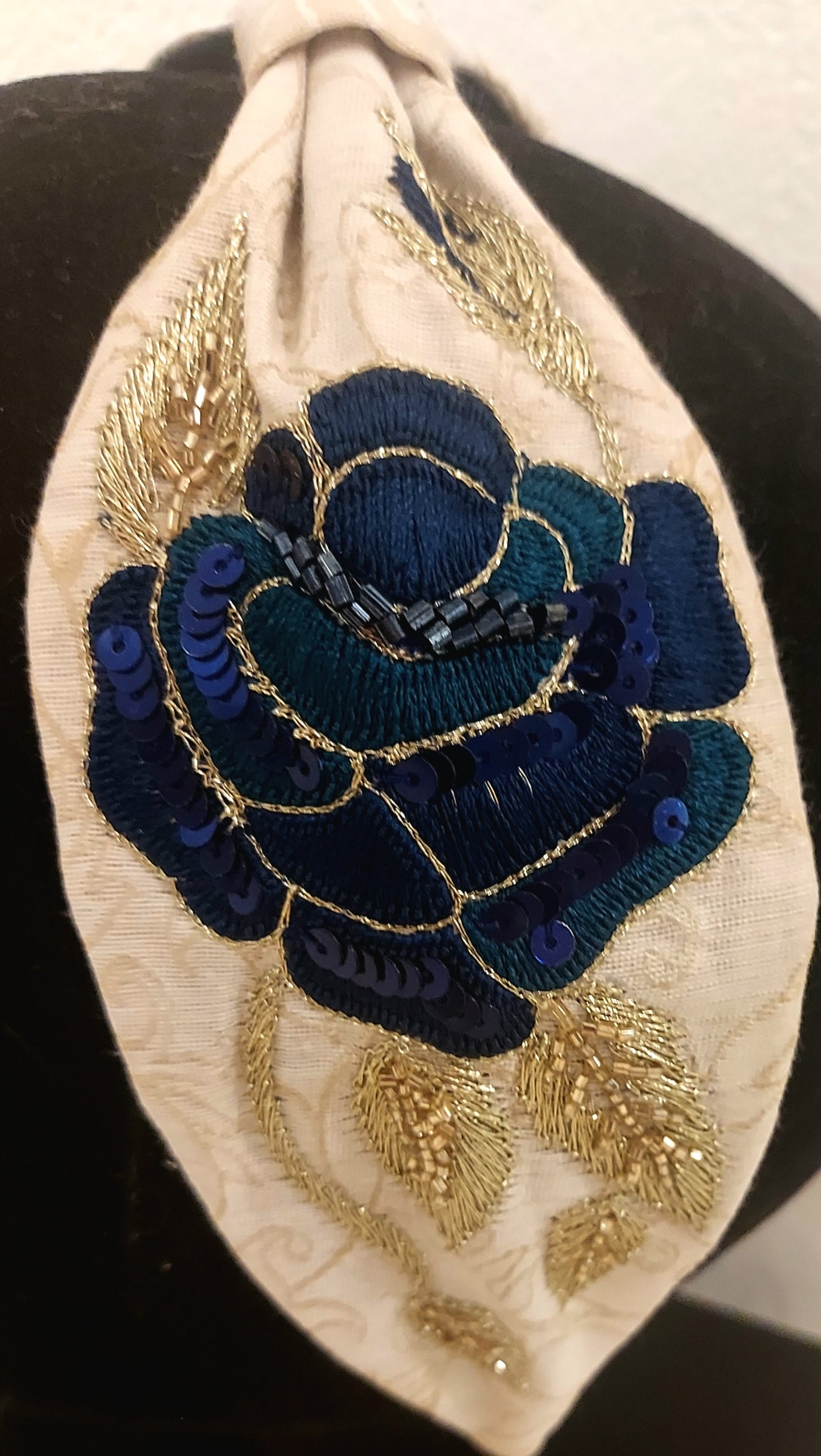 Blue rose headband