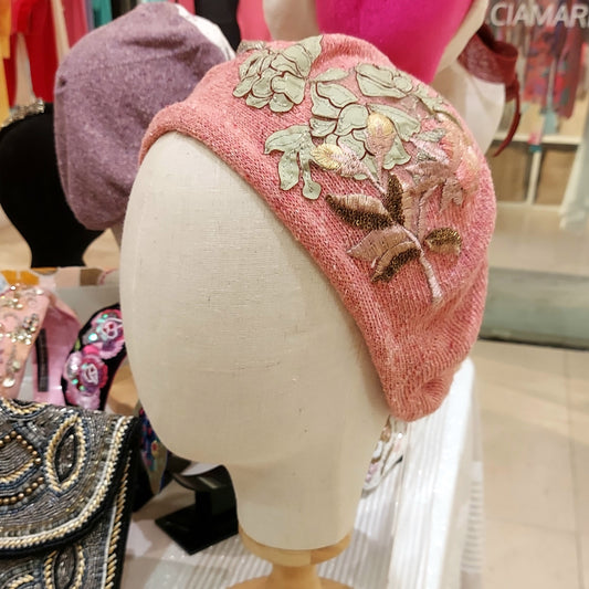 Leaf and rose beret