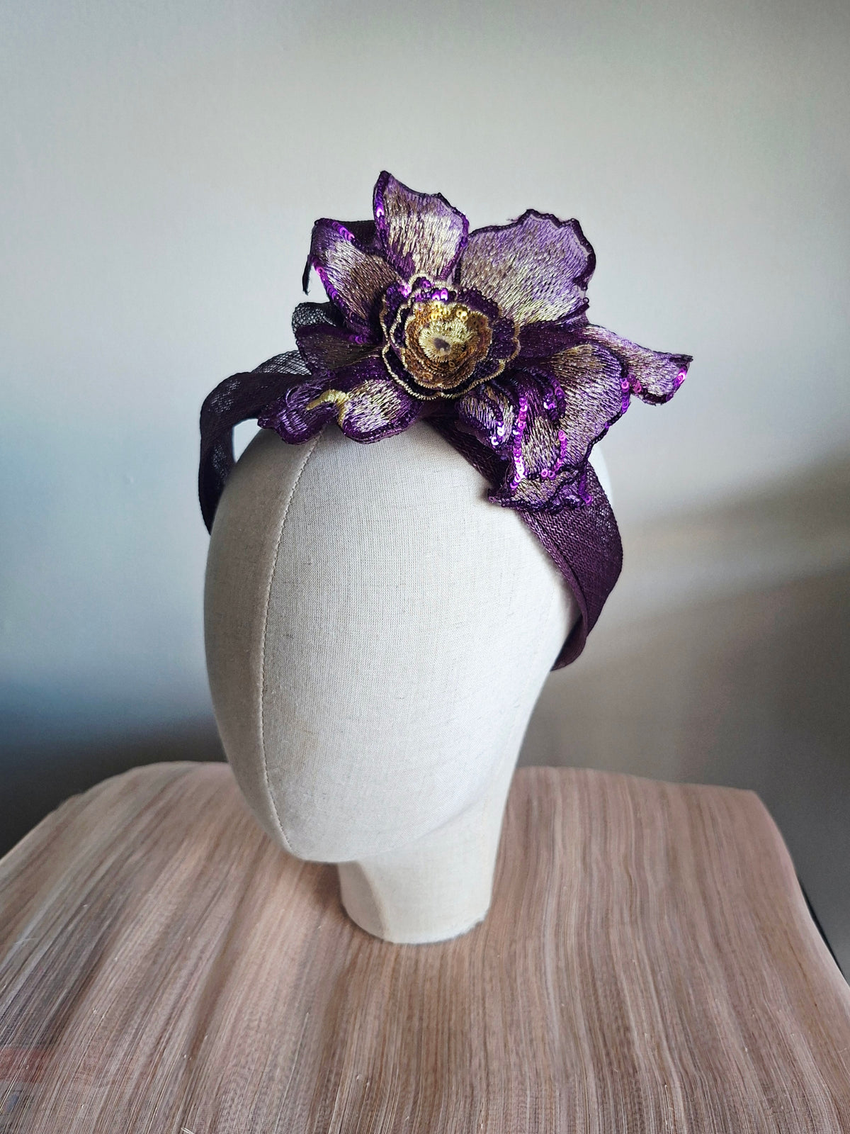 Purple & Gold Orchid Turban