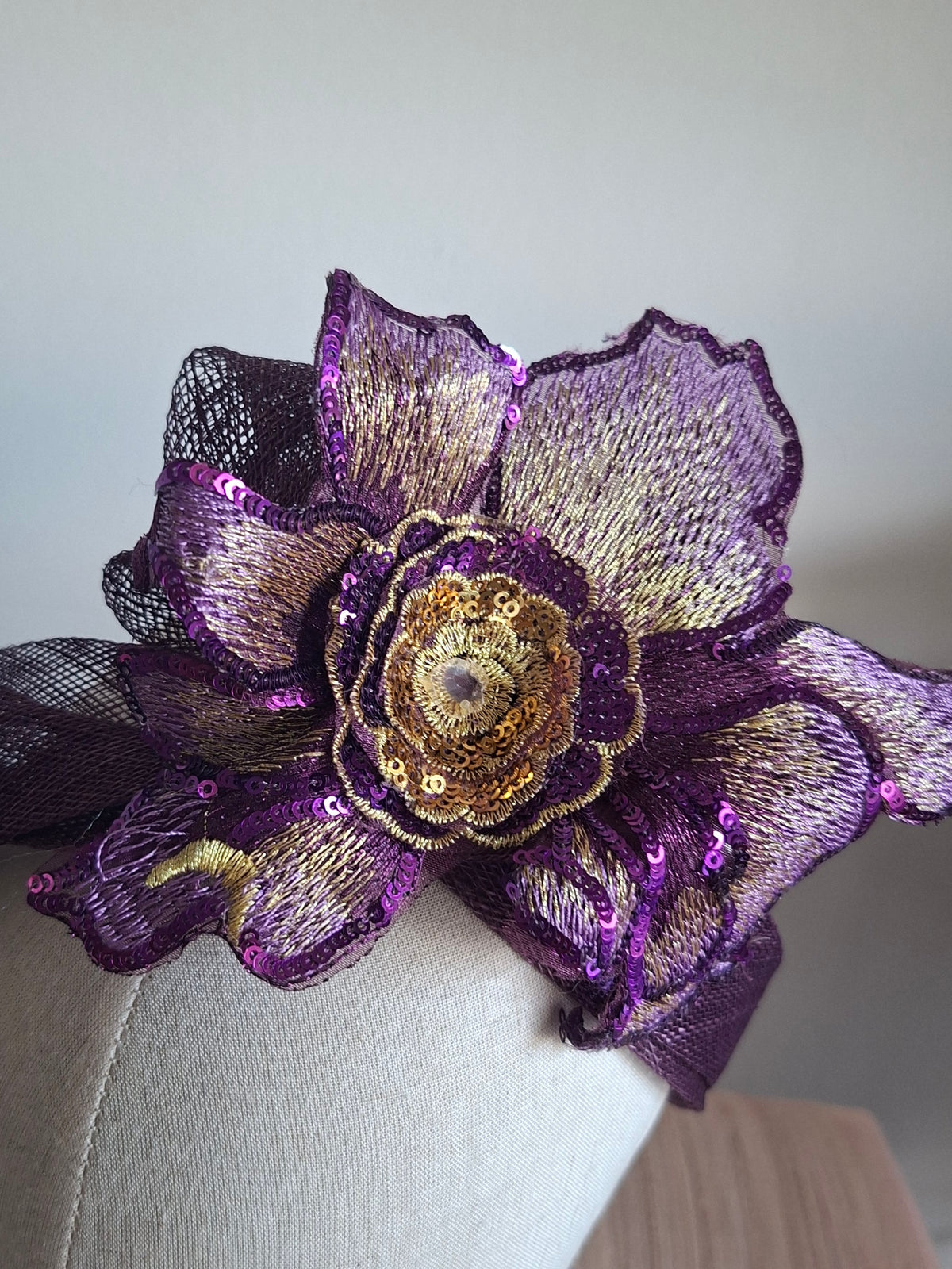 Purple & Gold Orchid Turban
