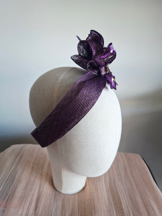 Purple & Gold Orchid Turban
