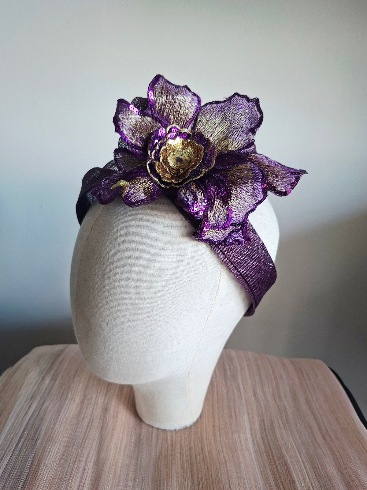 Purple & Gold Orchid Turban