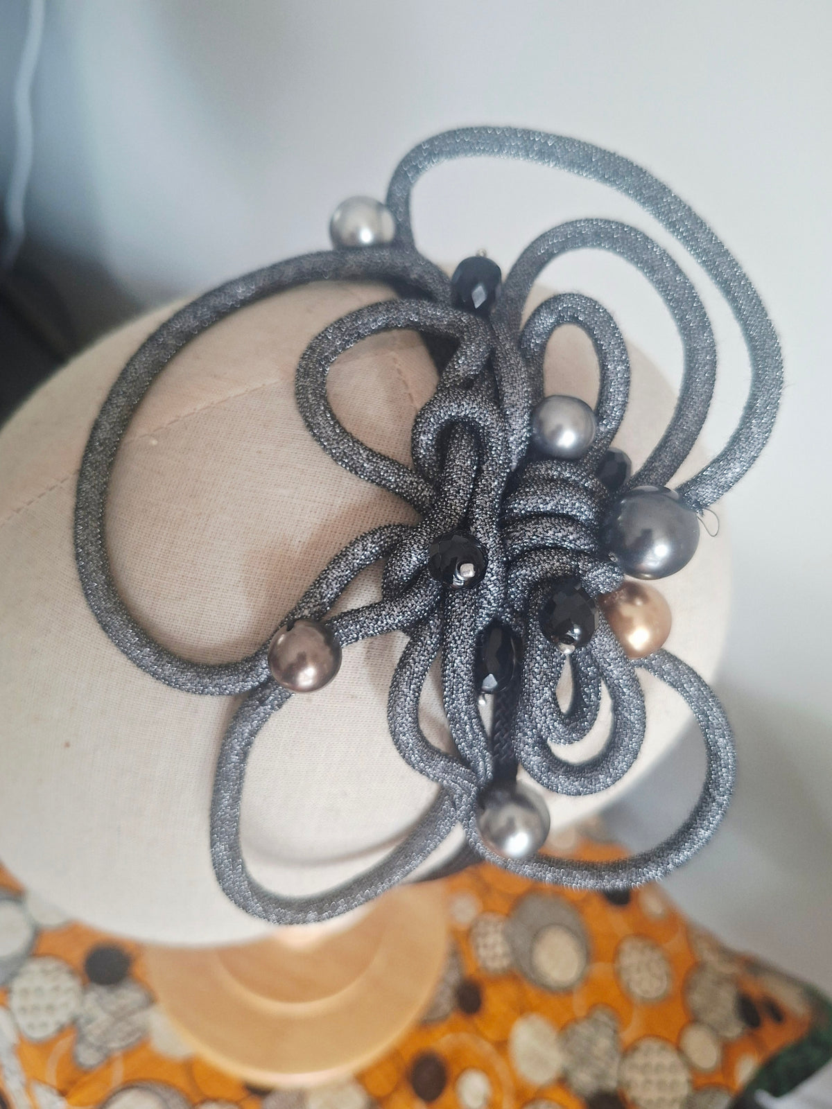 Charcoal Sculptural Fascinator