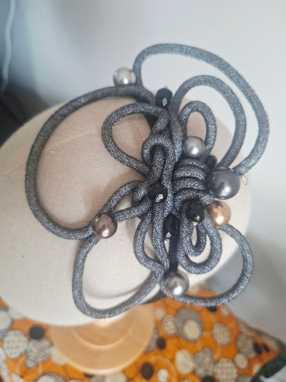 Charcoal Sculptural Fascinator