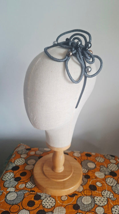 Charcoal Sculptural Fascinator