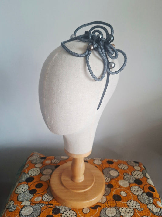 Charcoal Sculptural Fascinator
