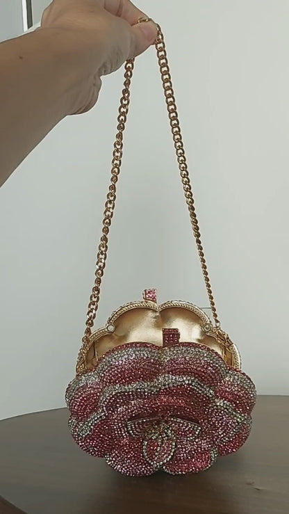 Pink flower jewel bag