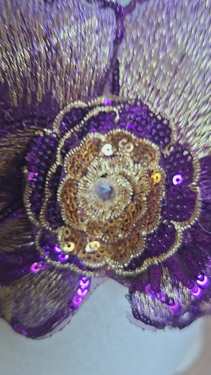 Purple & Gold Orchid Turban