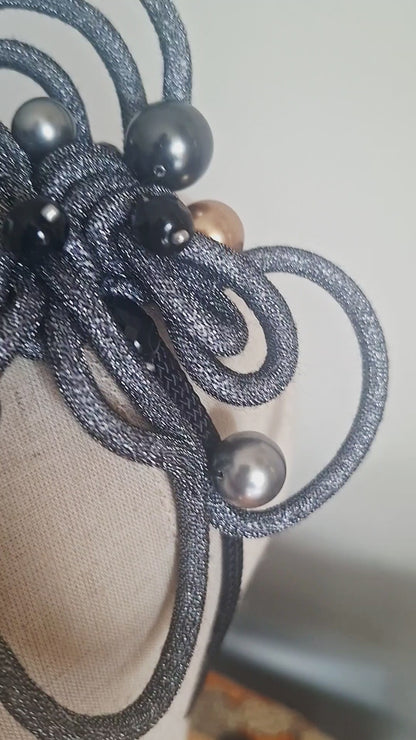 Charcoal Sculptural Fascinator