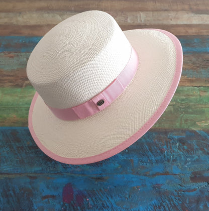 Pink panama straw Seville Hat