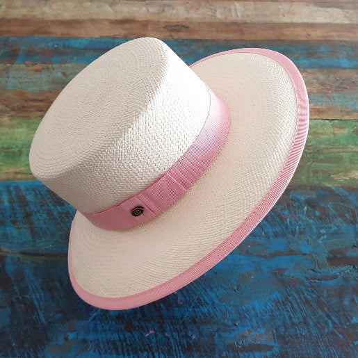 Pink panama straw Seville Hat