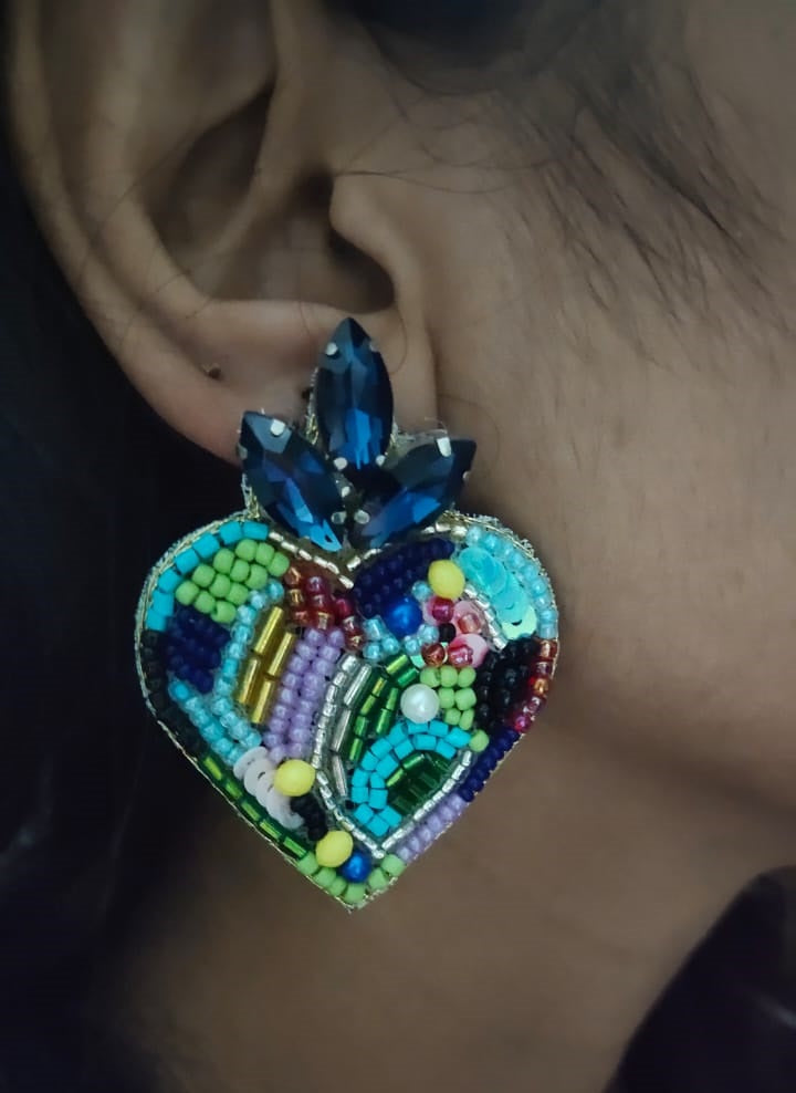 Blue Heart Earrings