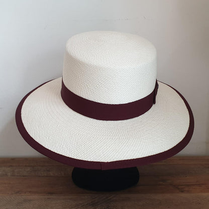 Panama straw Seville Hat BURGUNDY